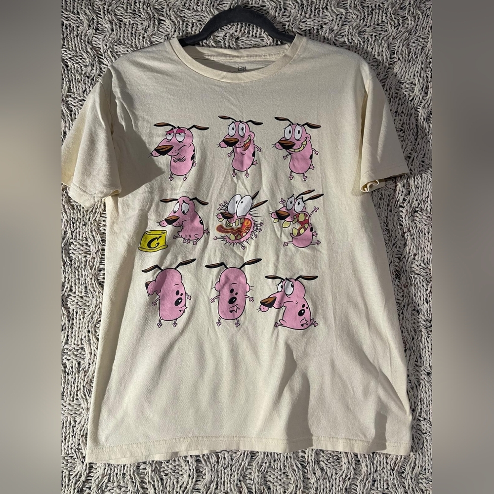 Cartoon Network Courage The Cowardly Graphic T-Shirt Cotton M